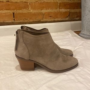 Taupe Suede Ankle Booties